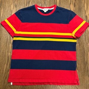J Crew Knit Goods 90s Y2K Style Men’s Multicolor Stripe Rugby T-Shirt Large
